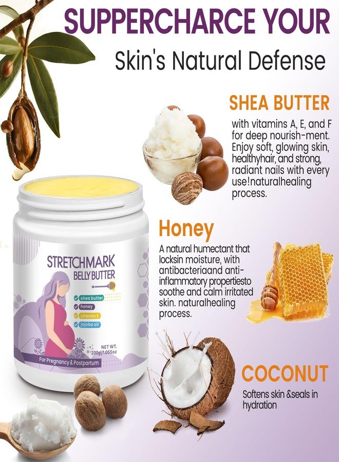 AOAO Stretch Mark Butter for Pregnancy | Body Balm for Women with Shea Butter & Vitamin E | Paraben-Free Formula for Scars & Stretch Mark Repair | Belly Butter for Pregnant Women (Shea Butter_1) - Image 3